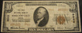1929 $10 National Bank Note - Oakland City IN Bank# 9563