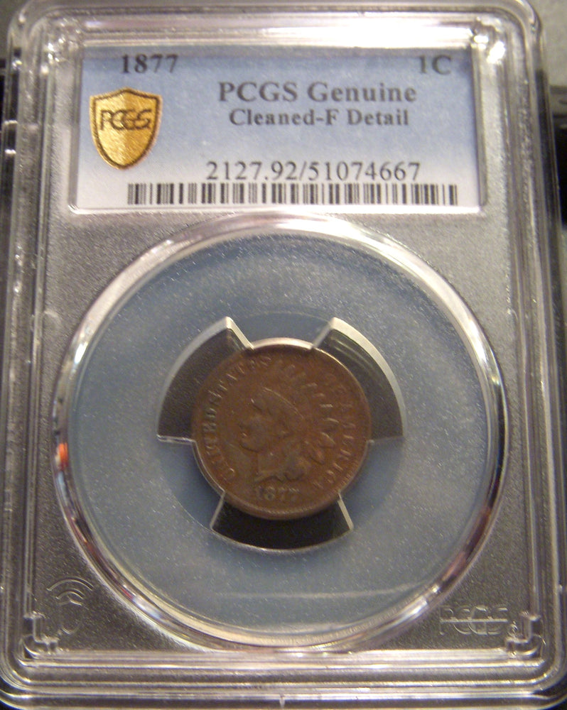 1877 Indian Head Cent - PCGS F Details