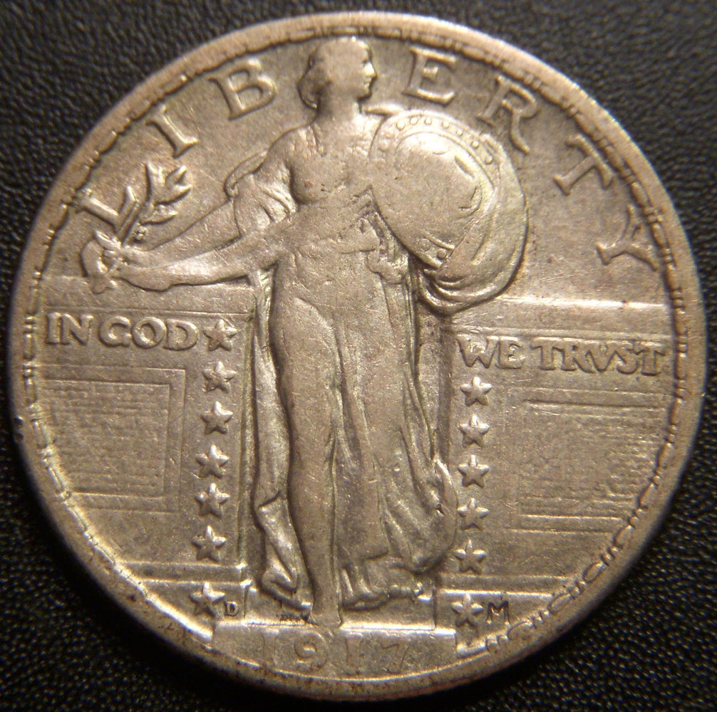 1917-D T2 Standing Quarter - Very Fine