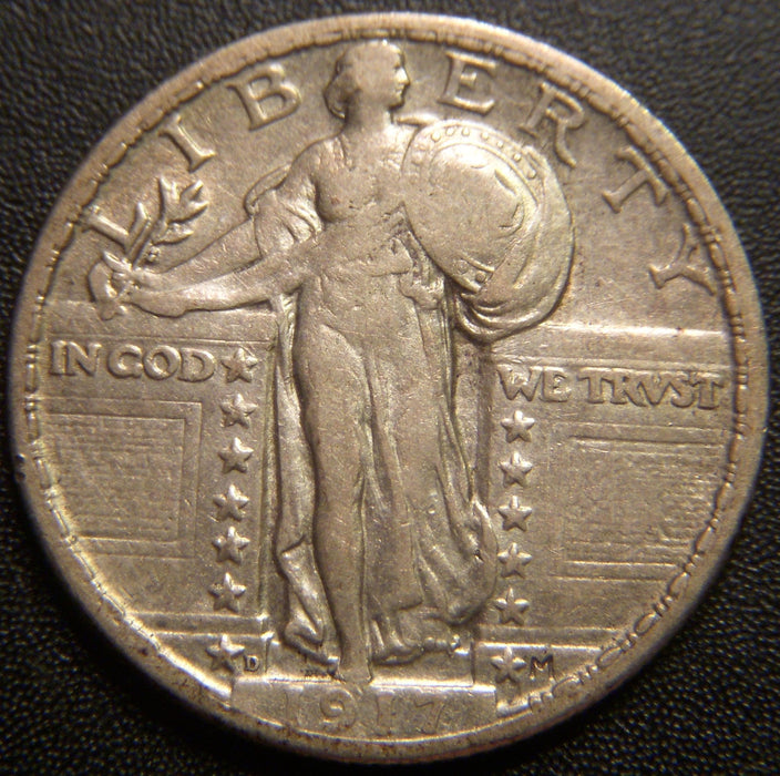 1917-D T2 Standing Quarter - Very Fine