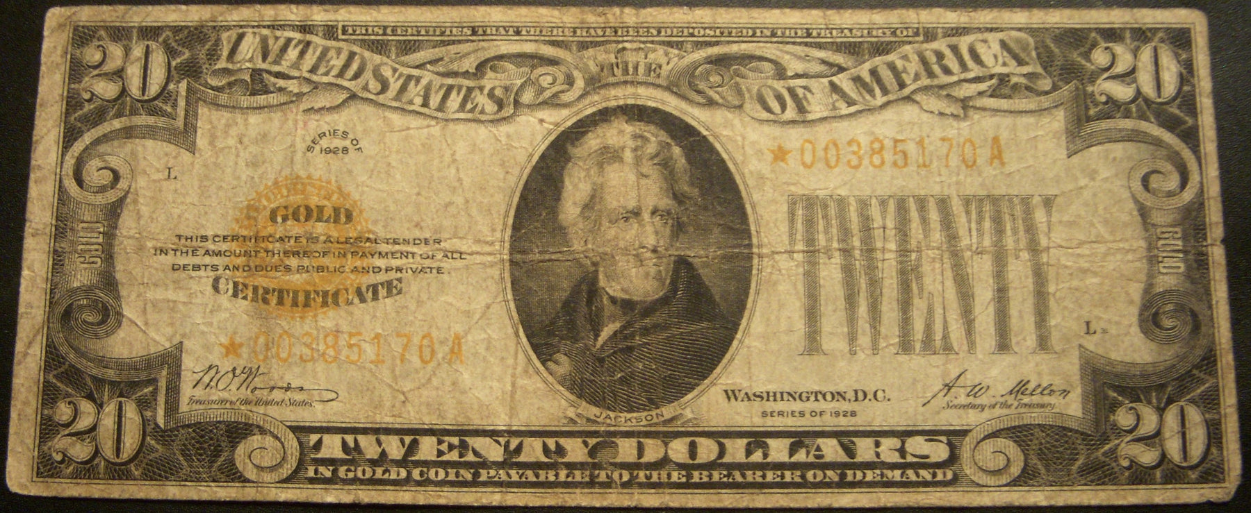 1928 $20 Gold Certificate - FR# 2402* STAR Note