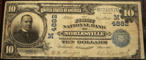 1902PB $10 National Bank Note - Noblesville, IN Bank# 4882