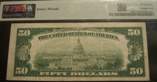 1929 $50 National Bank Note - New Castle, IN Bank# 9852 PMG VF25