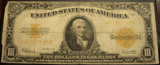 1922 $10 Gold Certificate - FR# 1173