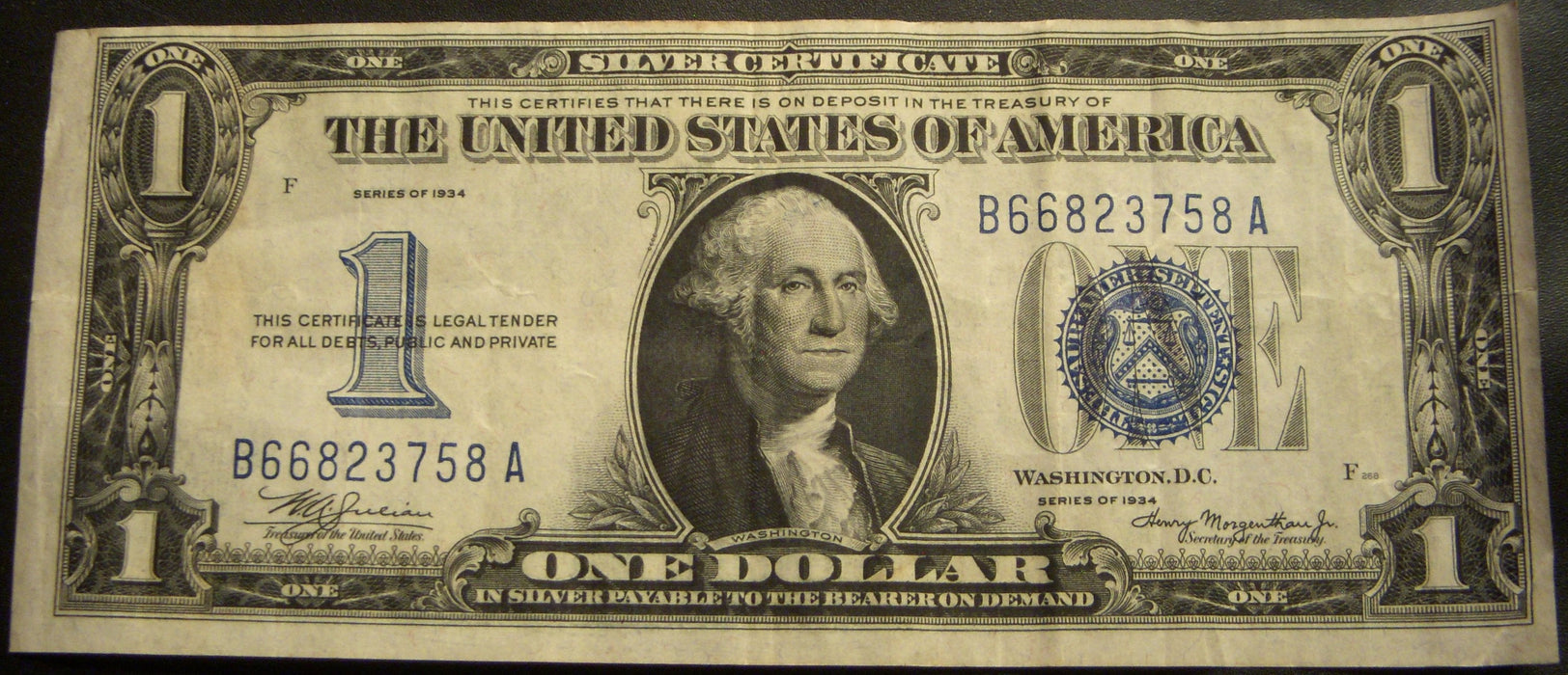 1934 $1 Silver Certificate - FR# 1606