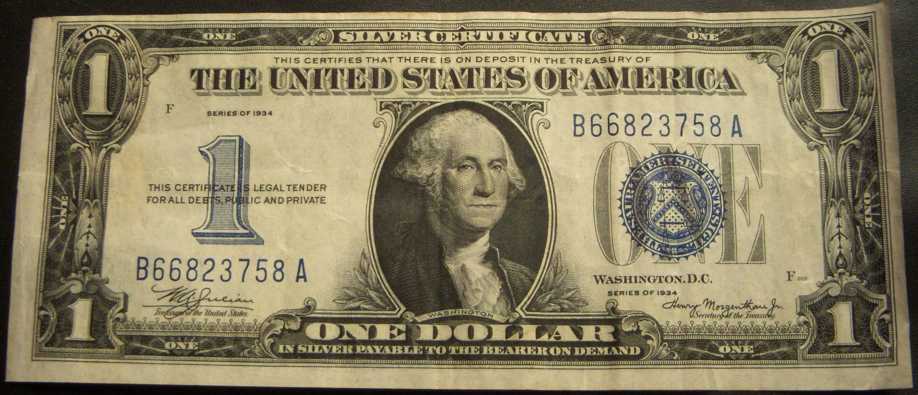 1934 $1 Silver Certificate - FR# 1606