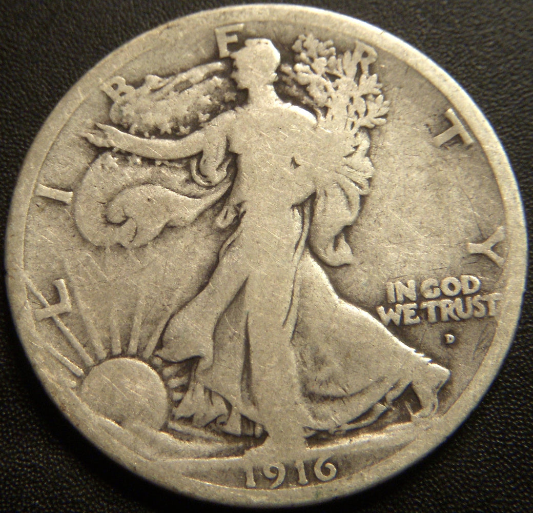 1916-D Walking Half Dollar - Good