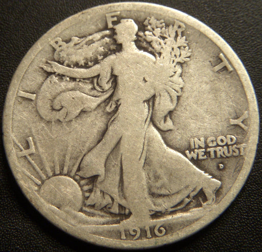 1916-D Walking Half Dollar - Good