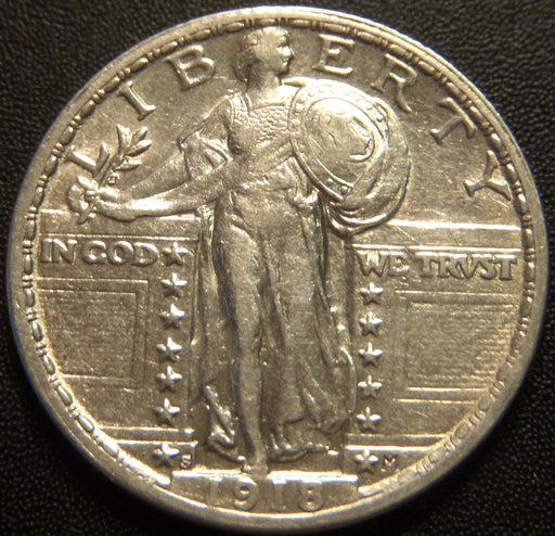 1918-S Standing Quarter - AU