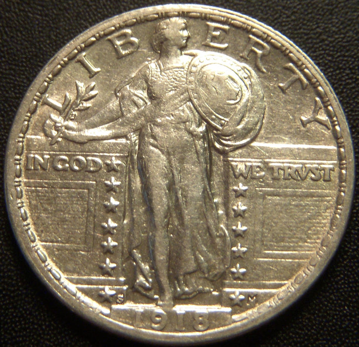 1918-S Standing Quarter - AU