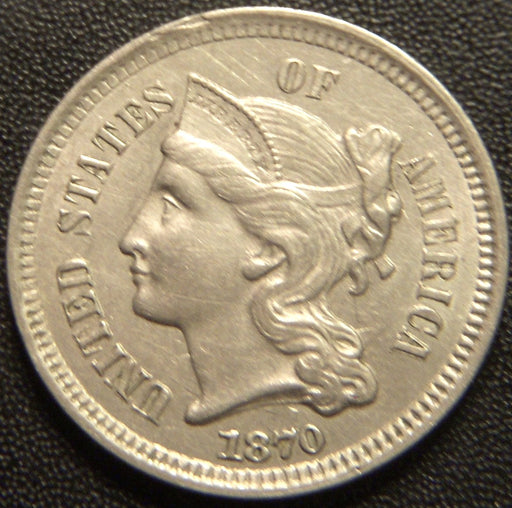 1870 Three Cent - AU+