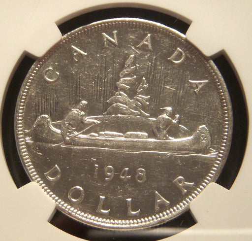1948 Canadian Silver Dollar - NGC AU58