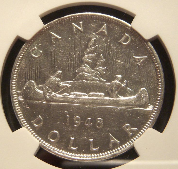 1948 Canadian Silver Dollar - NGC AU58