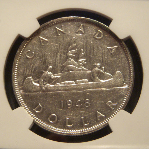 1948 Canadian Silver Dollar - NGC AU55