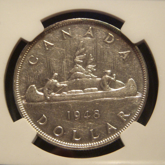 1948 Canadian Silver Dollar - NGC AU55