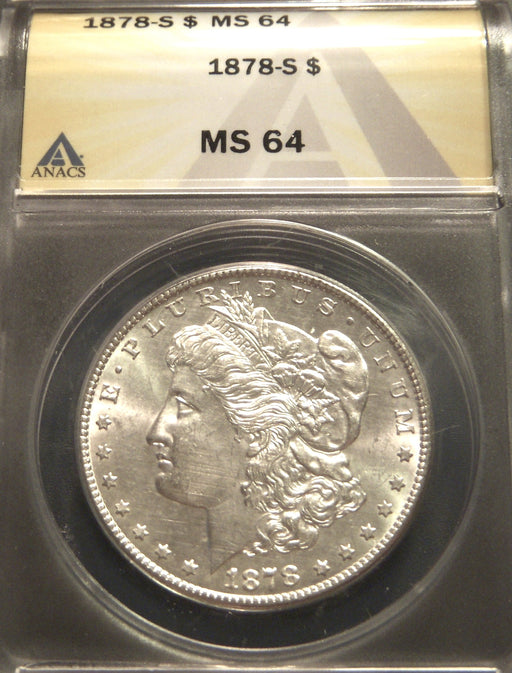 1878-S Morgan Dollar - ANACS MS 64