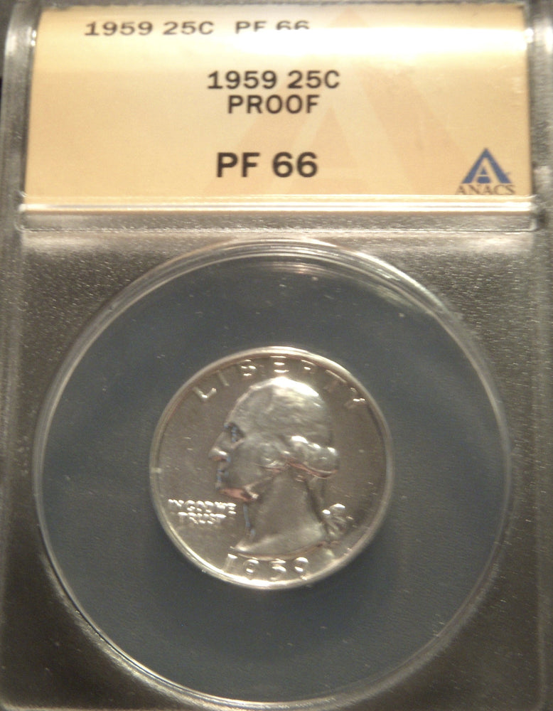 1959 Washington Quarter - ANACS PF 66