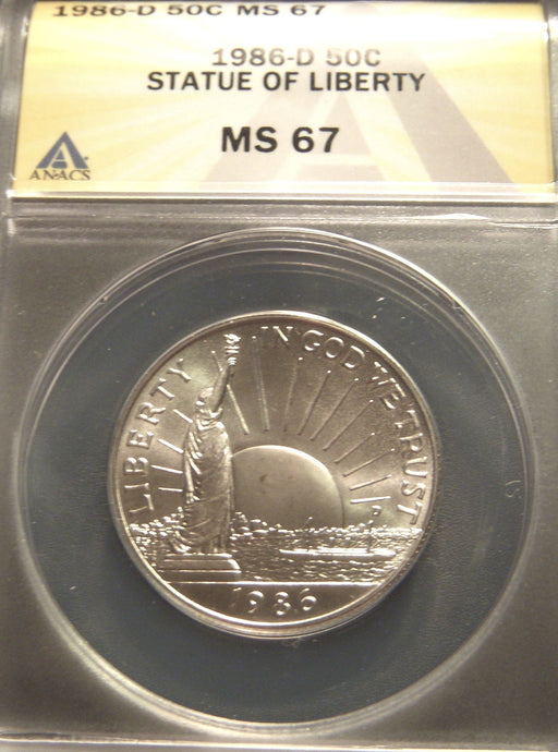 1986-D Statue of Liberty Half Dollar - ANACS MS 67