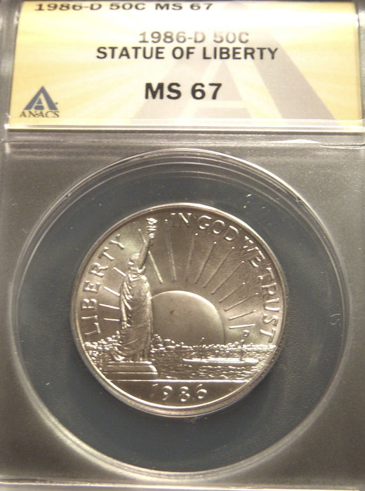 1986-D Statue of Liberty Half Dollar - ANACS MS 67