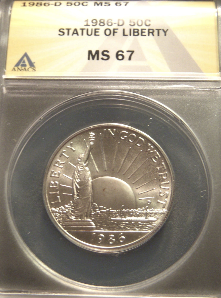 1986-D Statue of Liberty Half Dollar - ANACS MS 67
