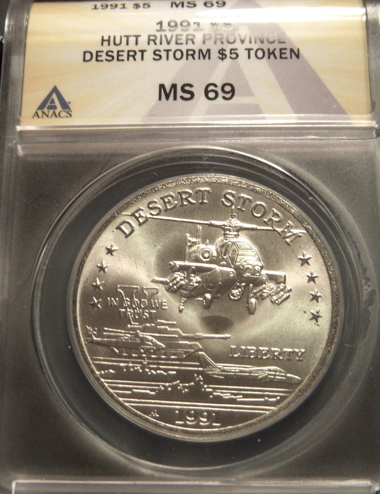 1991 $5 Hutt River / Desert Storm - ANACS MS 69