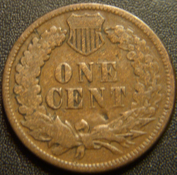 1873 Indian Head Cent - Open 3 Good