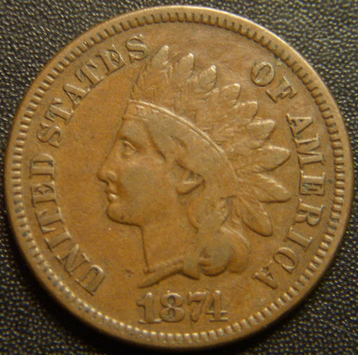 1874 Indian Head Cent - Very Good