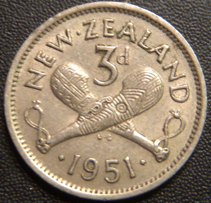 1951 3 Pence - New Zealand