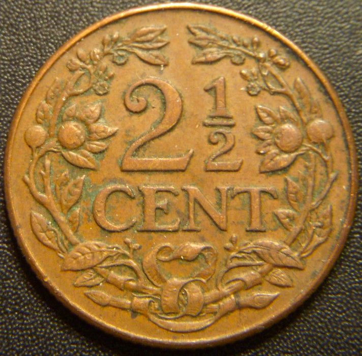1944D 2 1/2 Cents - Curacao