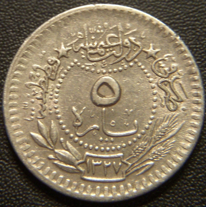 1913 AH1327/5 5 Para - Turkey