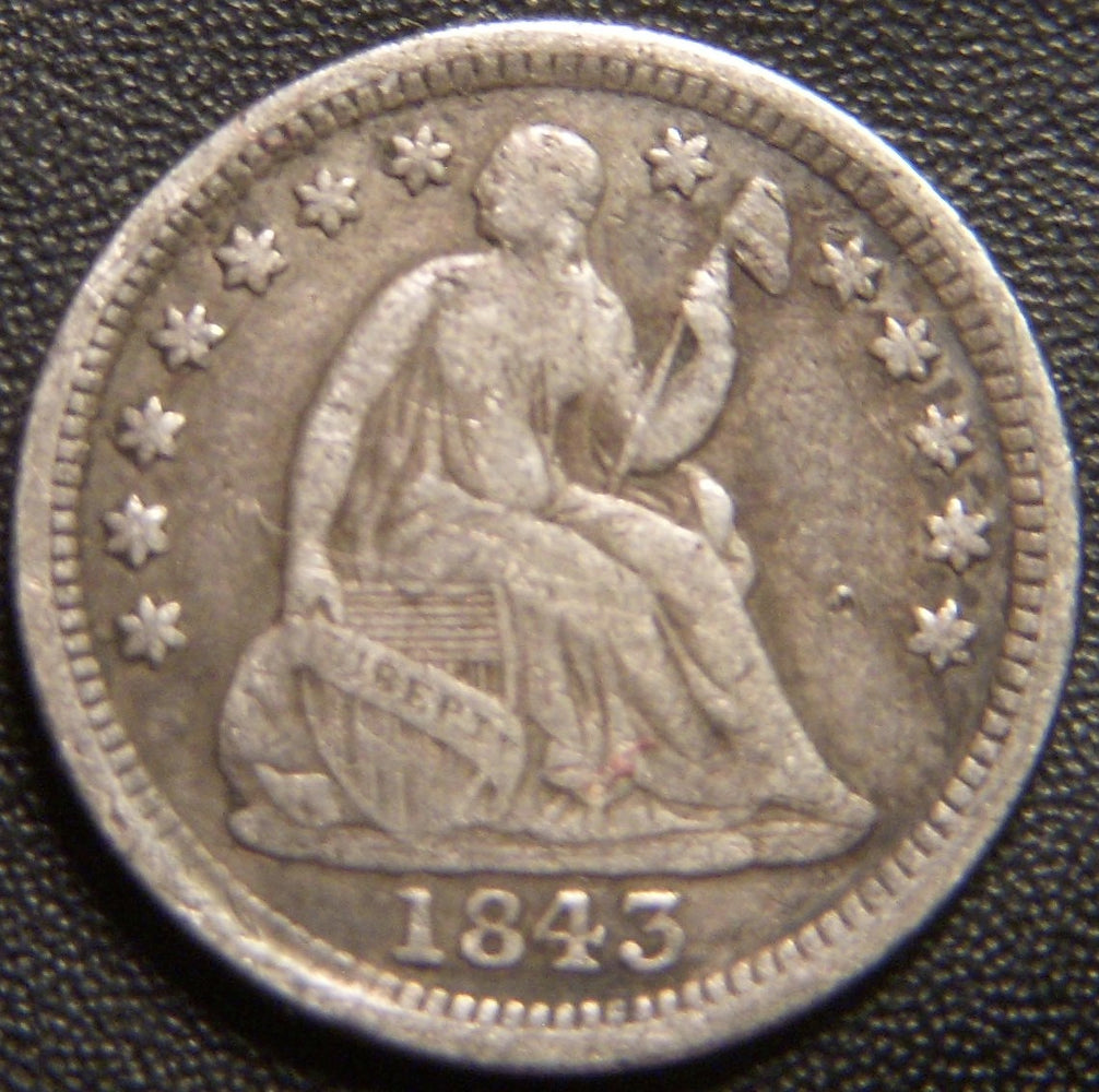1843 Seated Half Dime - Fine