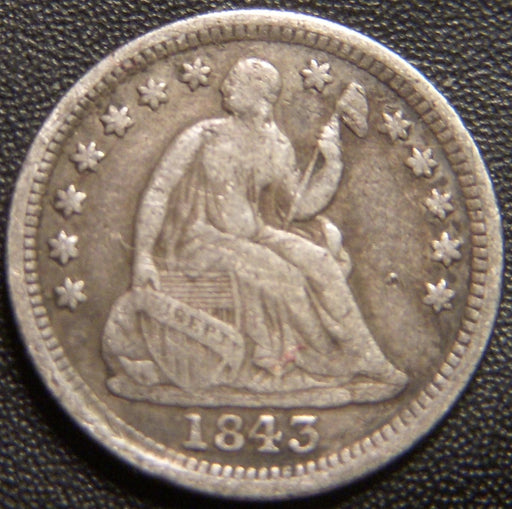 1843 Seated Half Dime - Fine