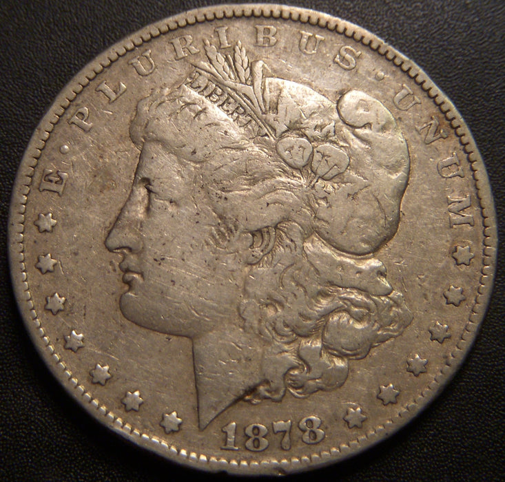 1878 Morgan Dollar - 7 TF Very Good