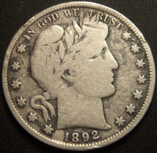 1892 Barber Half Dollar - Very Good