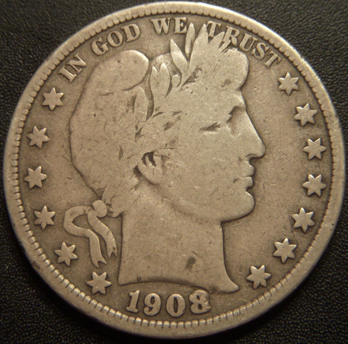 1908-D Barber Half Dollar - Very Good
