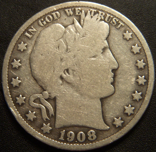 1908-S Barber Half Dollar - Good