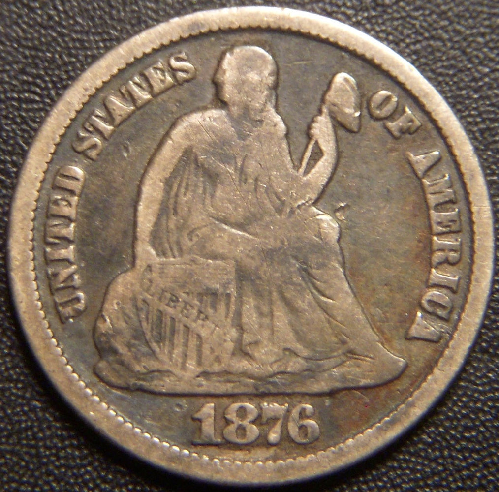 1876-CC Seated Dime - Very Good