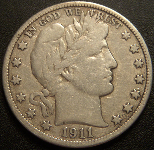 1911-D Barber Half Dollar - Very Good