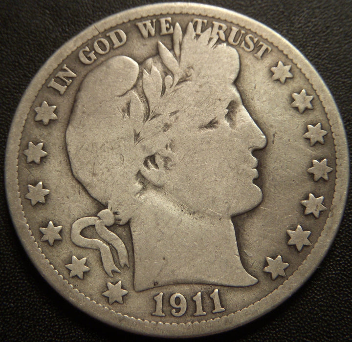 1911-S Barber Half Dollar - Very Good