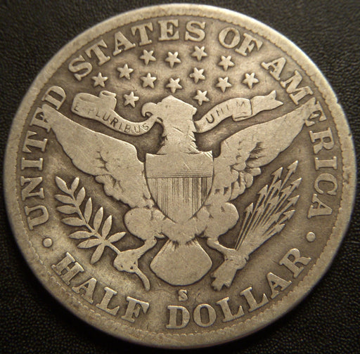 1911-S Barber Half Dollar - Very Good