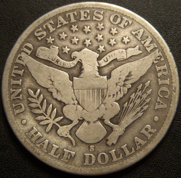 1911-S Barber Half Dollar - Very Good