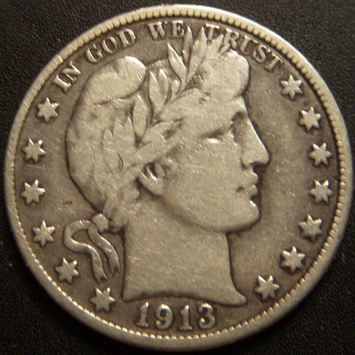 1913-D Barber Half Dollar - Very Good