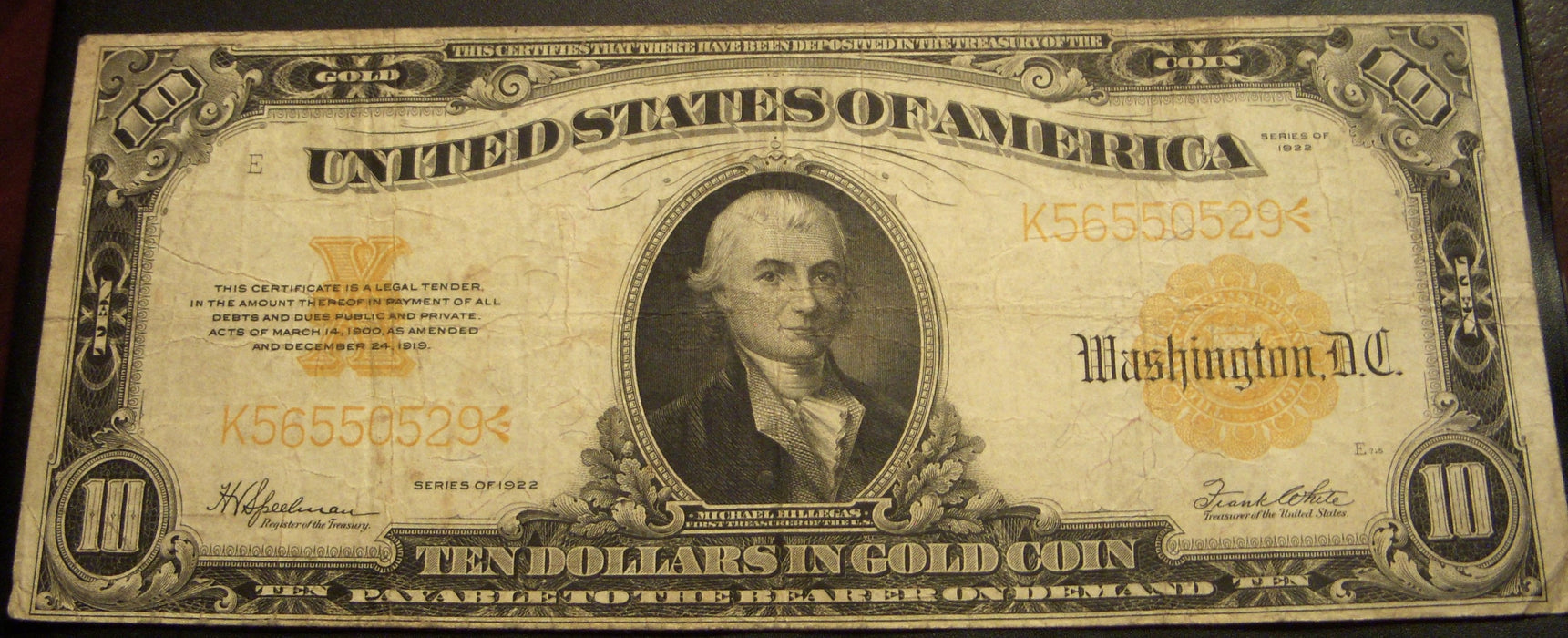 1922 $10 Gold Certificate - FR# 1173