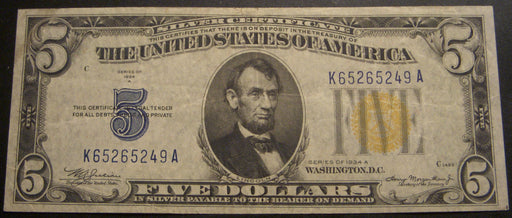 1934A North Africa $5 Silver Certificate - FR# 2307