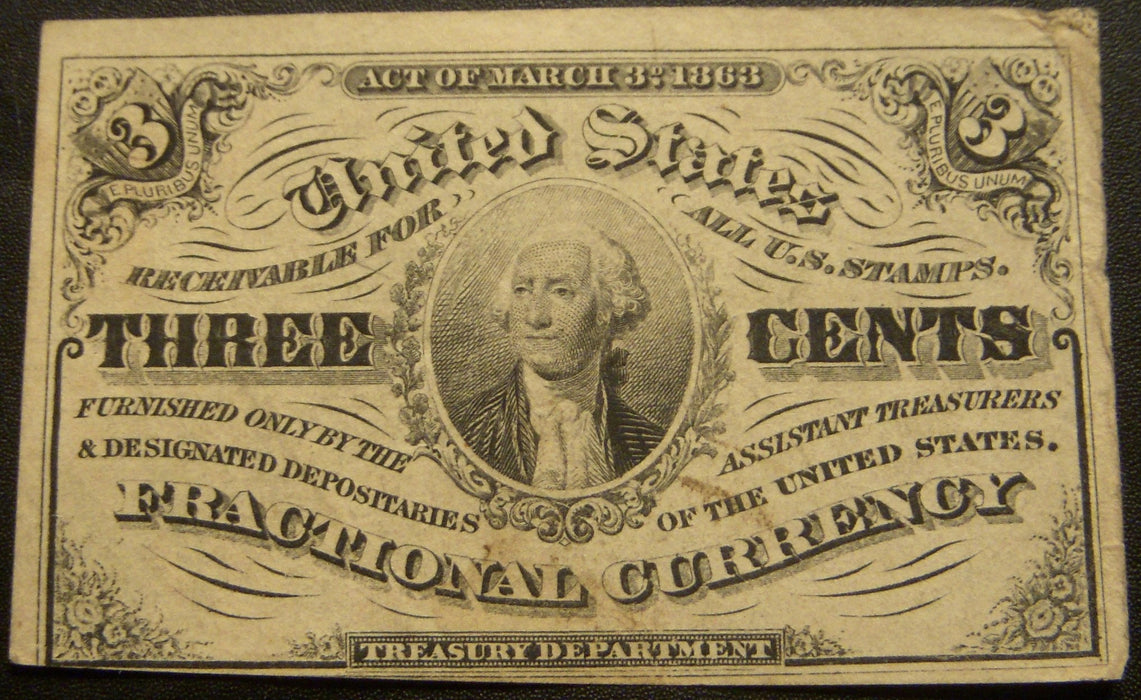 3 Cents Fractional Currency 3rd Issue - FR# 1226