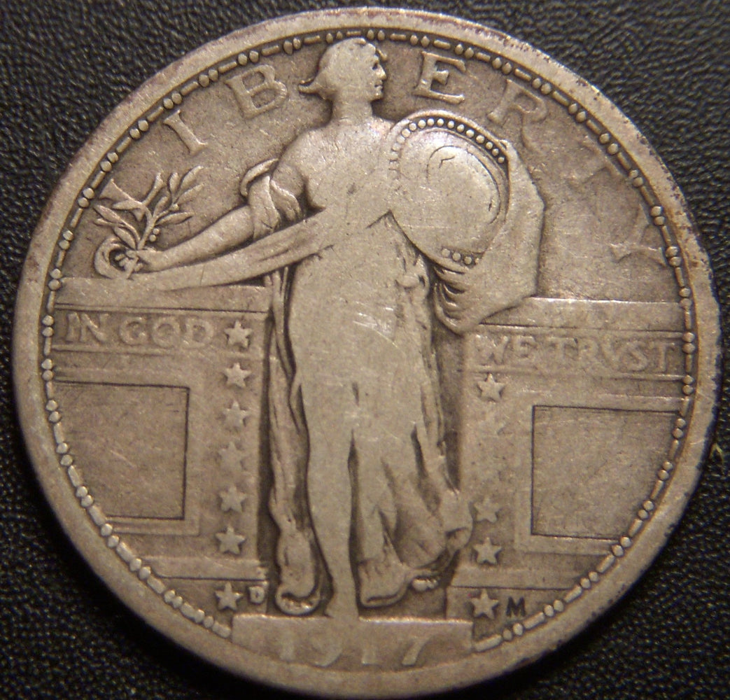 1917-D T1 Standing Quarter - Fine