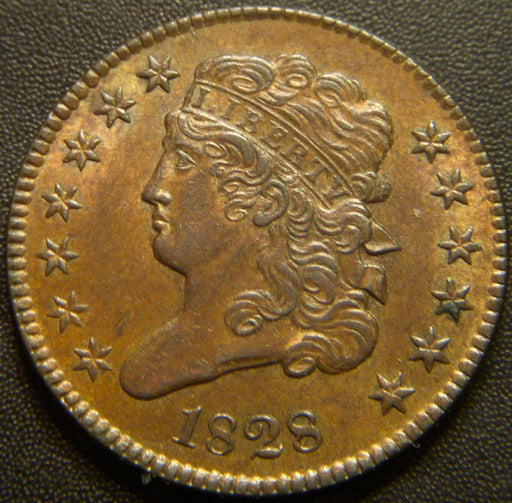1828 Half Cent - 13 Stars AU+