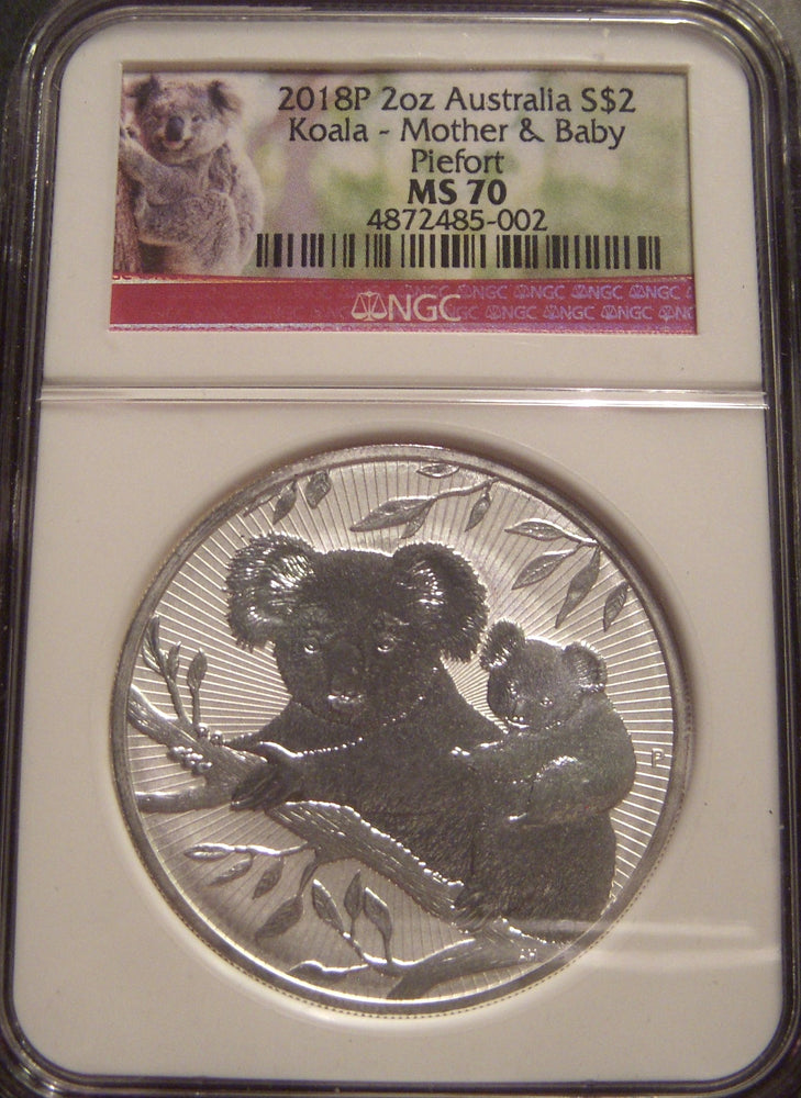 2018P 2oz Silver $2 Koala - Australia NGC MS 70