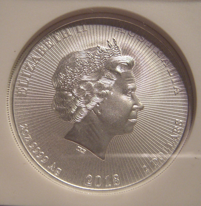 2018P 2oz Silver $2 Koala - Australia NGC MS 70