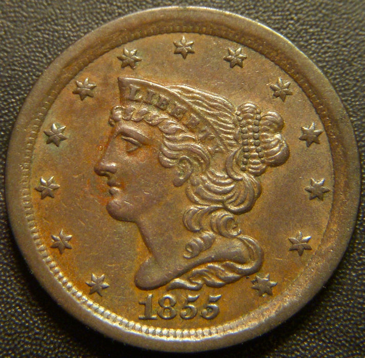1855 Half Cent - AU+